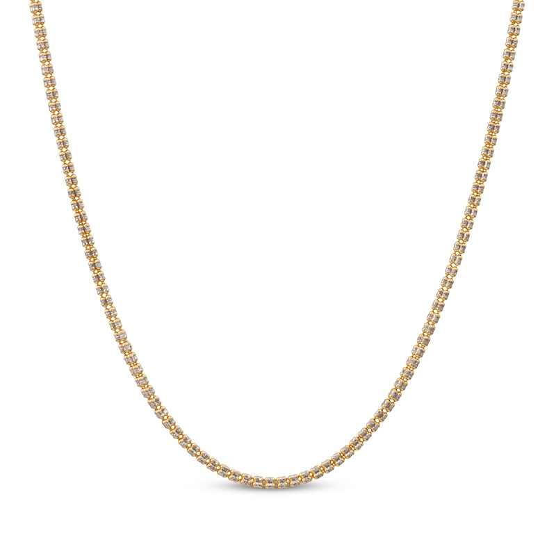 Main Image 1 of 2.85mm Diamond-Cut Ice Bead Chain Necklace Solid 10K Yellow Gold 20"