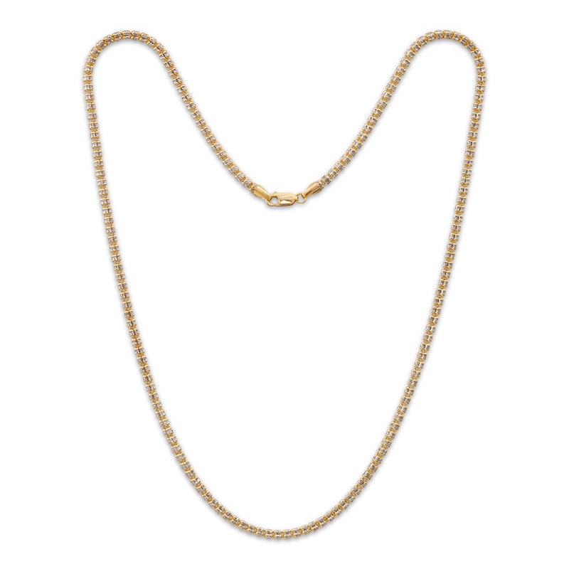 Main Image 2 of 2.85mm Diamond-Cut Ice Bead Chain Necklace Solid 10K Yellow Gold 20"