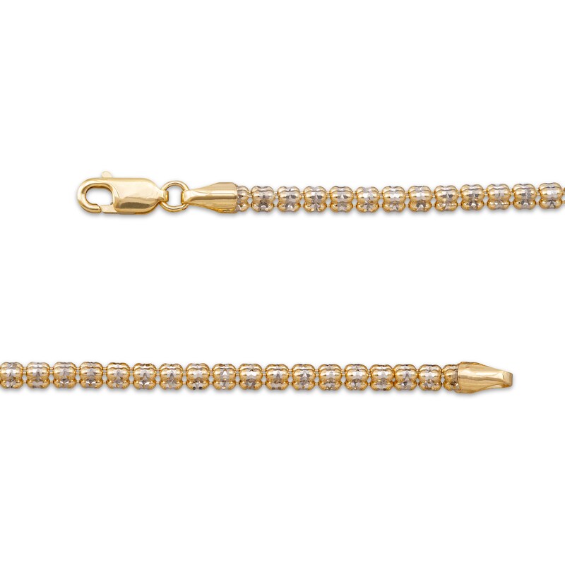 Main Image 4 of 2.85mm Diamond-Cut Ice Bead Chain Necklace Solid 10K Yellow Gold 20"
