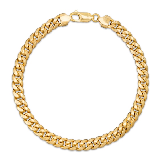 6.05mm Cuban Curb Chain Bracelet Semi-Solid 10K Yellow Gold 8.5"