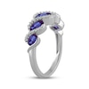 Thumbnail Image 2 of Oval-Cut Lab-Created Alexandrite & White Lab-Created Sapphire Graduated Five-Stone Swirl Ring Sterling Silver