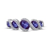 Thumbnail Image 3 of Oval-Cut Lab-Created Alexandrite & White Lab-Created Sapphire Graduated Five-Stone Swirl Ring Sterling Silver