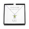 Thumbnail Image 1 of Pear-Shaped Peridot & White Lab-Created Sapphire Turtle Necklace Sterling Silver 18"