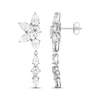 Thumbnail Image 3 of Pear-Shaped & Round-Cut White Lab-Created Sapphire Flower Drop Earrings Sterling Silver