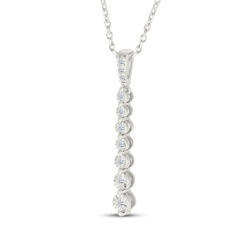Main Image 2 of Diamond Graduated Journey Necklace 1/10 ct tw Sterling Silver 18"