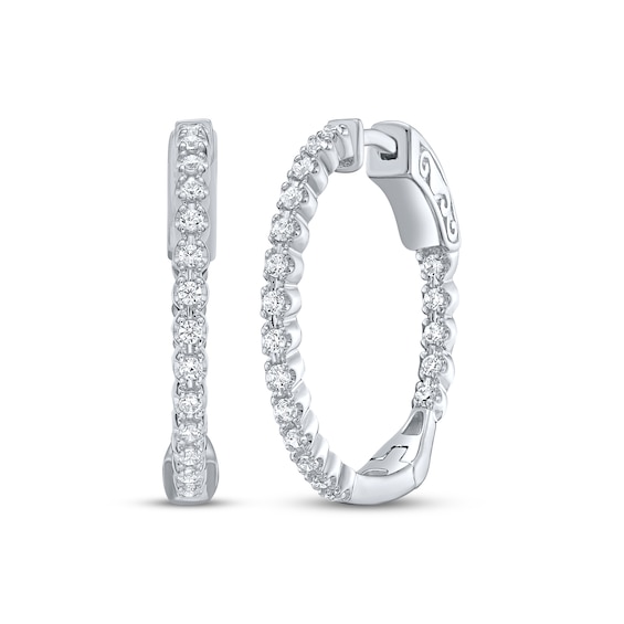 KAY Lab-Grown Diamonds Inside-Out Hoop Earrings 1/2 ct tw Sterling Silver