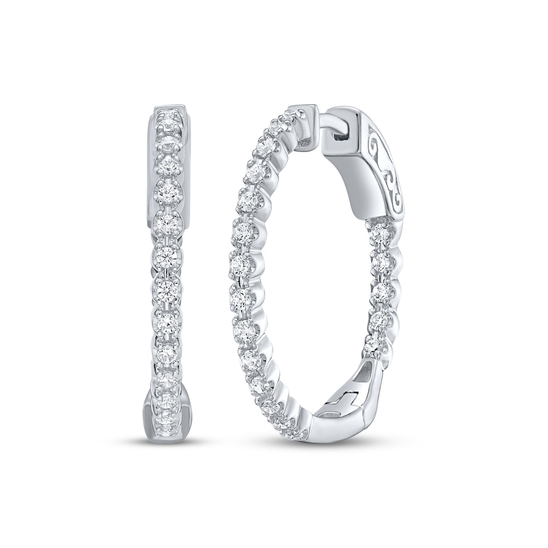 Main Image 1 of KAY Lab-Grown Diamonds Inside-Out Hoop Earrings 1/2 ct tw Sterling Silver
