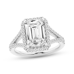 Adore Lab-Grown Diamonds Emerald-Cut Halo Engagement Ring 4-1/2 ct tw 14K White Gold