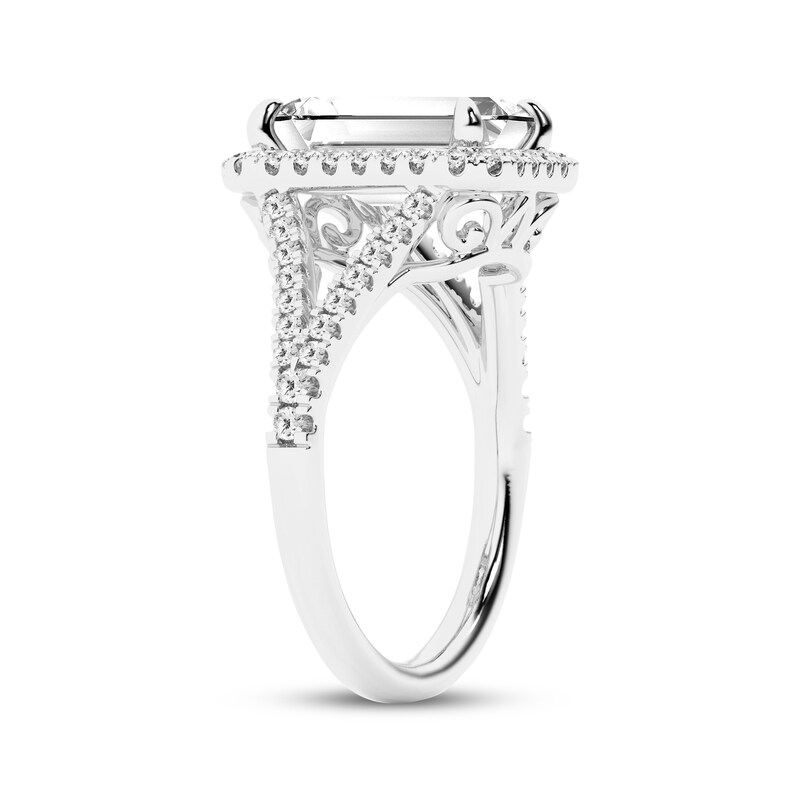 Main Image 2 of Adore Lab-Grown Diamonds Emerald-Cut Halo Engagement Ring 4-1/2 ct tw 14K White Gold