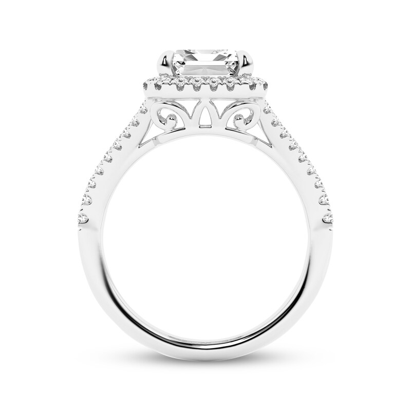 Main Image 3 of Adore Lab-Grown Diamonds Emerald-Cut Halo Engagement Ring 4-1/2 ct tw 14K White Gold