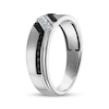 Thumbnail Image 2 of Adore Men's Black & White Diamond Satin Finish Wedding Band 1/2 ct tw 10K White Gold