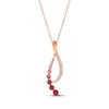 Thumbnail Image 1 of Le Vian Strawberry Ombré Sapphire & White Sapphire Ribbon Necklace 14K Strawberry Gold 18"