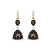 Thumbnail Image 2 of Smoky Quartz & White Lab-Created Sapphire Drop Earrings 24K Yellow Gold Vermeil Sterling Silver