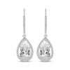 Thumbnail Image 2 of Pear-Shaped White Lab-Created Sapphire Dangle Earrings Sterling Silver