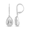 Thumbnail Image 3 of Pear-Shaped White Lab-Created Sapphire Dangle Earrings Sterling Silver