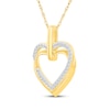 Thumbnail Image 2 of Diamond Overlapping Heart Necklace 1/5 ct tw 24K Yellow Gold Vermeil Sterling Silver 18"
