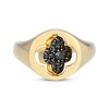 Thumbnail Image 6 of Black Sapphire & White Lab-Created Sapphire Clover Flip Ring 24K Yellow Gold Vermeil Sterling Silver