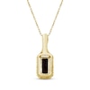Thumbnail Image 3 of Emerald-Cut Garnet & Diamond Necklace 1/10 ct tw 10K Yellow Gold 18"