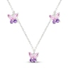 Thumbnail Image 2 of Amethyst & Marquise-Cut Pink Lab-Created Sapphire Butterfly Station Dangle Necklace Sterling Silver 18"