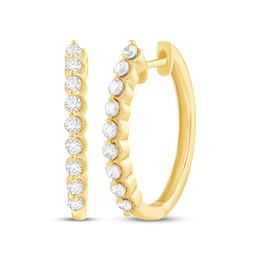 Diamond Hoop Earrings 1/2 ct tw 14K Yellow Gold