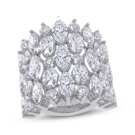 KAY Lab-Grown Diamonds Marquise, Oval & Round-Cut Stacked Fashion Ring 10 ct tw 14K White Gold