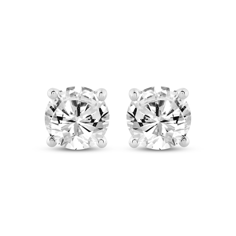 Main Image 2 of KAY Lab-Grown Diamonds Round-Cut Solitaire Stud Earrings 7/8 ct tw 10K White Gold (F/SI2)