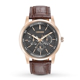Citizen Men's BU2013-08E Eco-Drive Gold-Tone Watch with Brown Leather Band