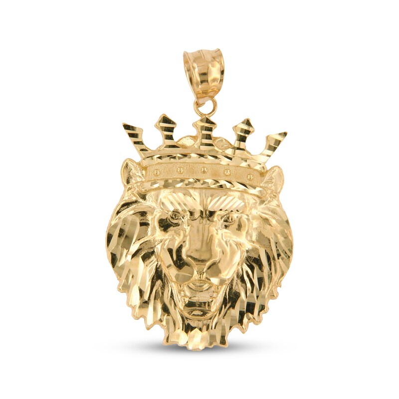 Main Image 1 of Lion With Crown Charm 10K Yellow Gold