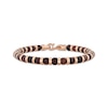 Thumbnail Image 1 of Men's Tiger's Eye Quartz Bead Bracelet Rose Ion-Plated Stainless Steel 8.5"