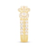 Thumbnail Image 2 of Adore Lab-Grown Diamonds Round-Cut Three-Stone Halo Engagement Ring 2 ct tw 14K Yellow Gold
