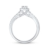 Thumbnail Image 3 of Adore Heirloom Certified Emerald-Cut Diamond Halo Engagement Ring 1 ct tw Platinum