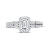 Thumbnail Image 4 of Adore Heirloom Certified Emerald-Cut Diamond Halo Engagement Ring 1 ct tw Platinum