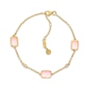 Thumbnail Image 1 of Le Vian Cushion-Cut Pink Opal Station Bracelet 1/20 ct tw Diamonds 14K Honey Gold 7"