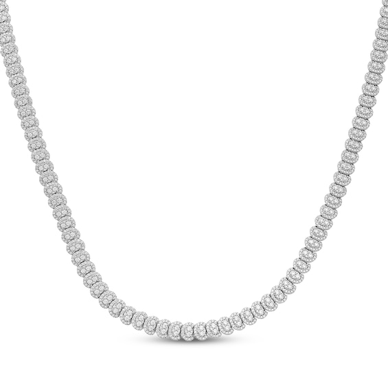 Multi-Diamond Necklace 10 ct tw 14K White Gold 18"