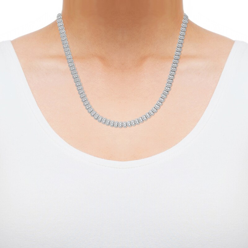 Main Image 4 of Multi-Diamond Necklace 10 ct tw 14K White Gold 18"