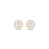 Thumbnail Image 2 of Multi-Diamond Circle Stud Earrings 1/15 ct tw 10K Yellow Gold