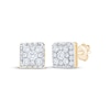 Thumbnail Image 1 of Multi-Diamond Square Stud Earrings 1/2 ct tw 10K Yellow Gold
