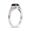 Thumbnail Image 2 of Oval-Cut Garnet & White Lab-Created Sapphire Ring Sterling Silver
