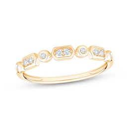 Adore Diamond Geometric Anniversary Ring 1/15 ct tw 10K Yellow Gold
