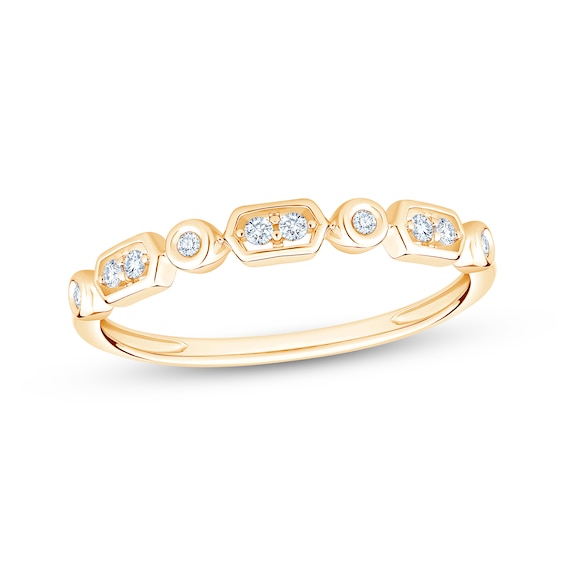 Adore Diamond Geometric Anniversary Ring 1/15 ct tw 10K Yellow Gold
