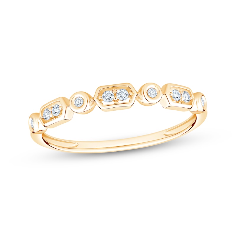 Main Image 1 of Adore Diamond Geometric Anniversary Ring 1/15 ct tw 10K Yellow Gold
