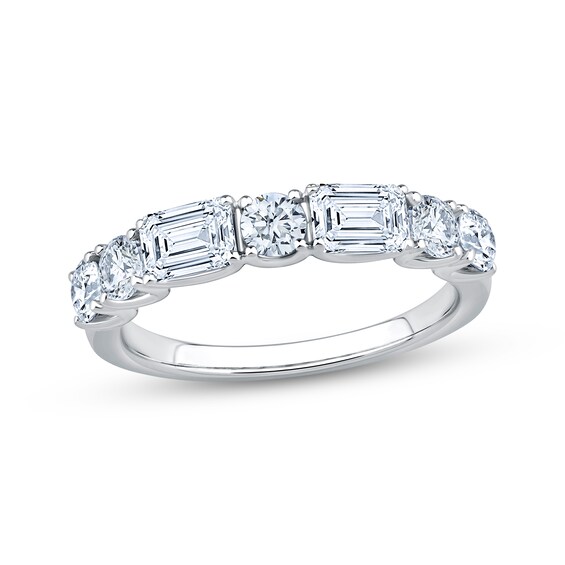 Adore Lab-Grown Diamonds Round & Emerald-Cut Anniversary Ring 1-1/2 ct tw 14K White Gold