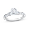 Thumbnail Image 1 of Adore Emerald-Cut Diamond Halo Engagement Ring 1/2 ct tw 14K White Gold