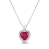 Thumbnail Image 2 of Heart-Shaped Lab-Created Ruby & White Lab-Created Sapphire Gift Set Sterling Silver