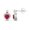 Thumbnail Image 3 of Heart-Shaped Lab-Created Ruby & White Lab-Created Sapphire Gift Set Sterling Silver