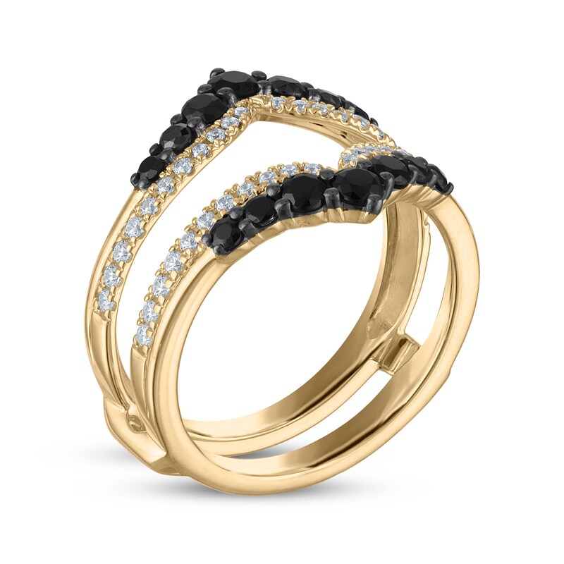 Main Image 2 of Adore Black & White Diamond Chevron Enhancer Ring 1 ct tw 14K Yellow Gold