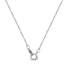 Thumbnail Image 4 of Cultured Pearl & White Lab-Created Sapphire Snail Necklace Sterling Silver 18"
