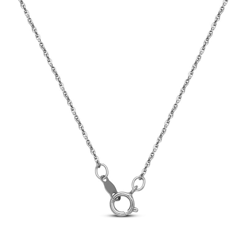 Main Image 4 of Cultured Pearl & White Lab-Created Sapphire Snail Necklace Sterling Silver 18"