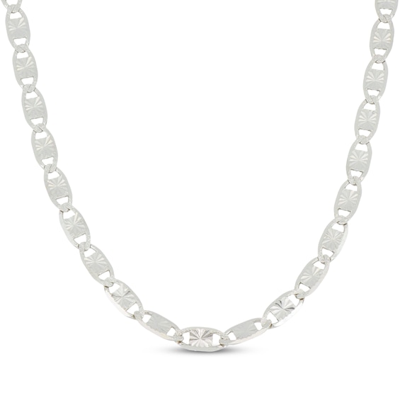 4.15mm Diamond-Cut Valentino Chain Necklace Solid Sterling Silver 18"