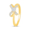 Thumbnail Image 2 of Multi-Diamond Bow Fashion Ring 1/8 ct tw 24K Yellow Gold Vermeil Sterling Silver